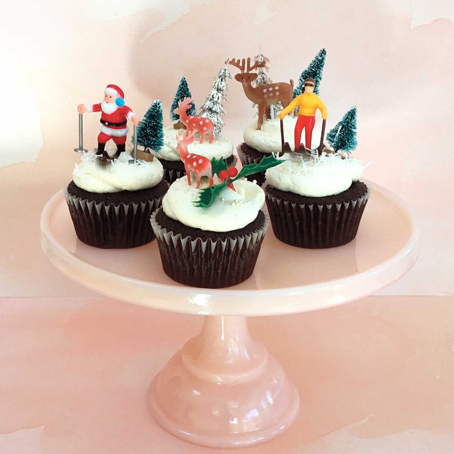 vintage holiday cake toppers