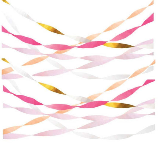 Pink & Gold Crepe Paper Streamers