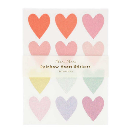 Pastel Heart Glitter Stickers