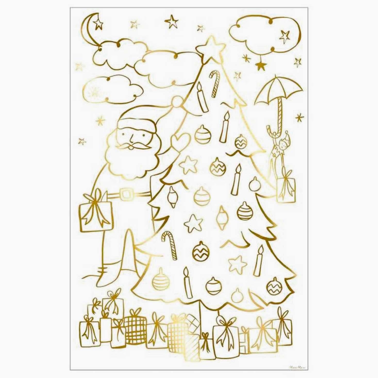 Christmas Coloring Poster Santa