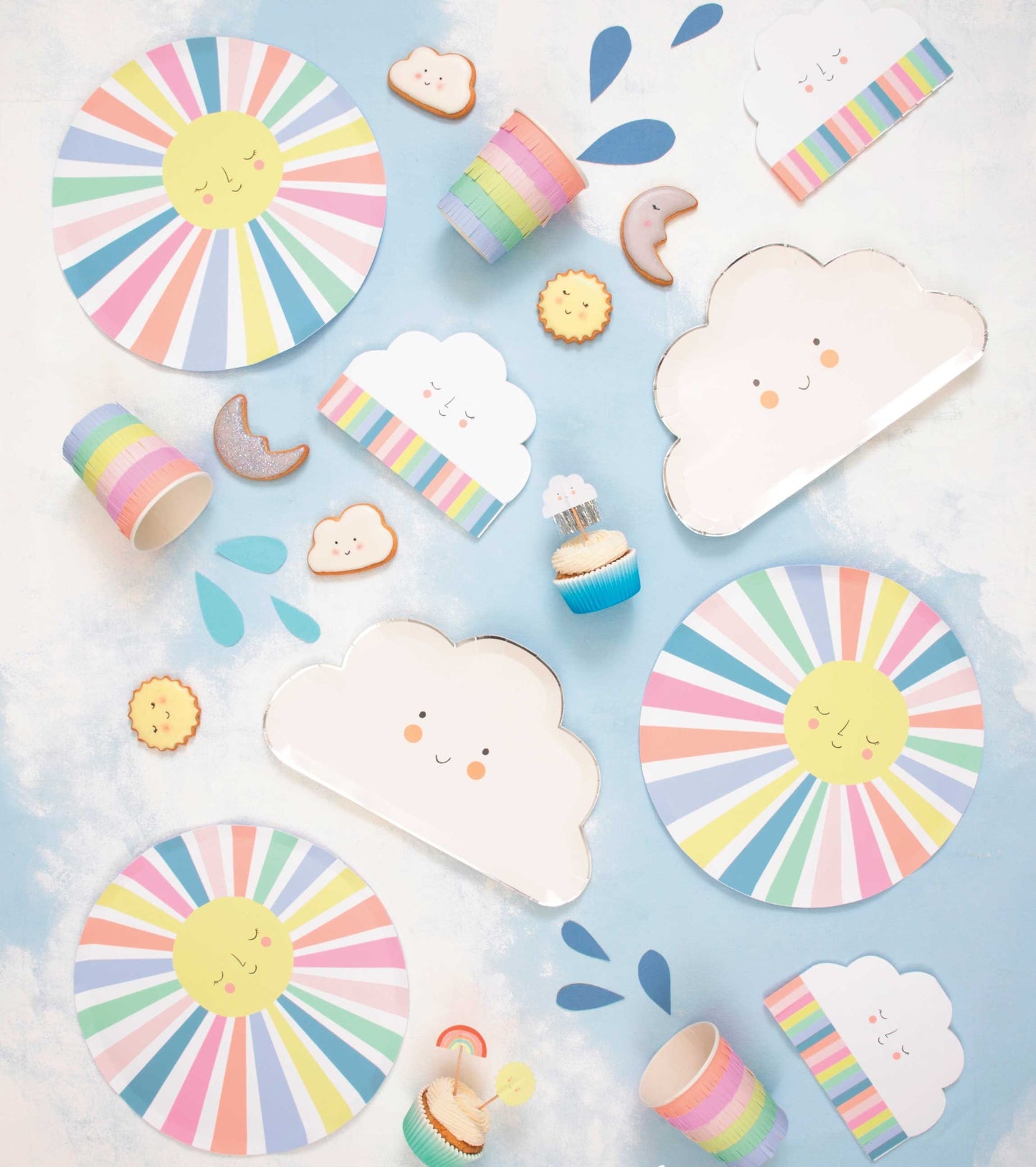 Rainbow Sun Cloud Party Table