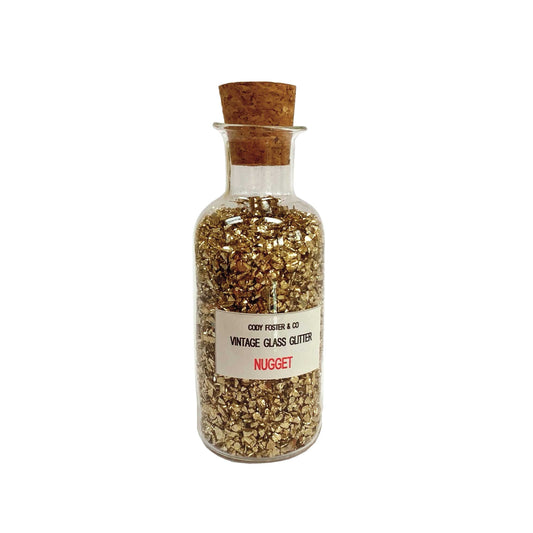 Gold Glass Glitter Nuggets for Crafting - Decor - Packaging