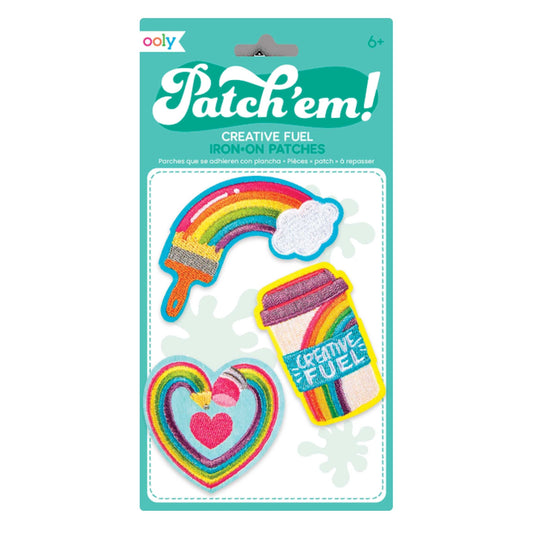 Creative Fuel Iron-on Patches: OOLY Colorful Rainbow Set of 3