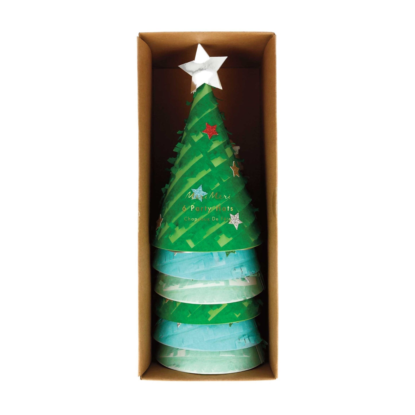 Fringed Christmas Tree Party Hats