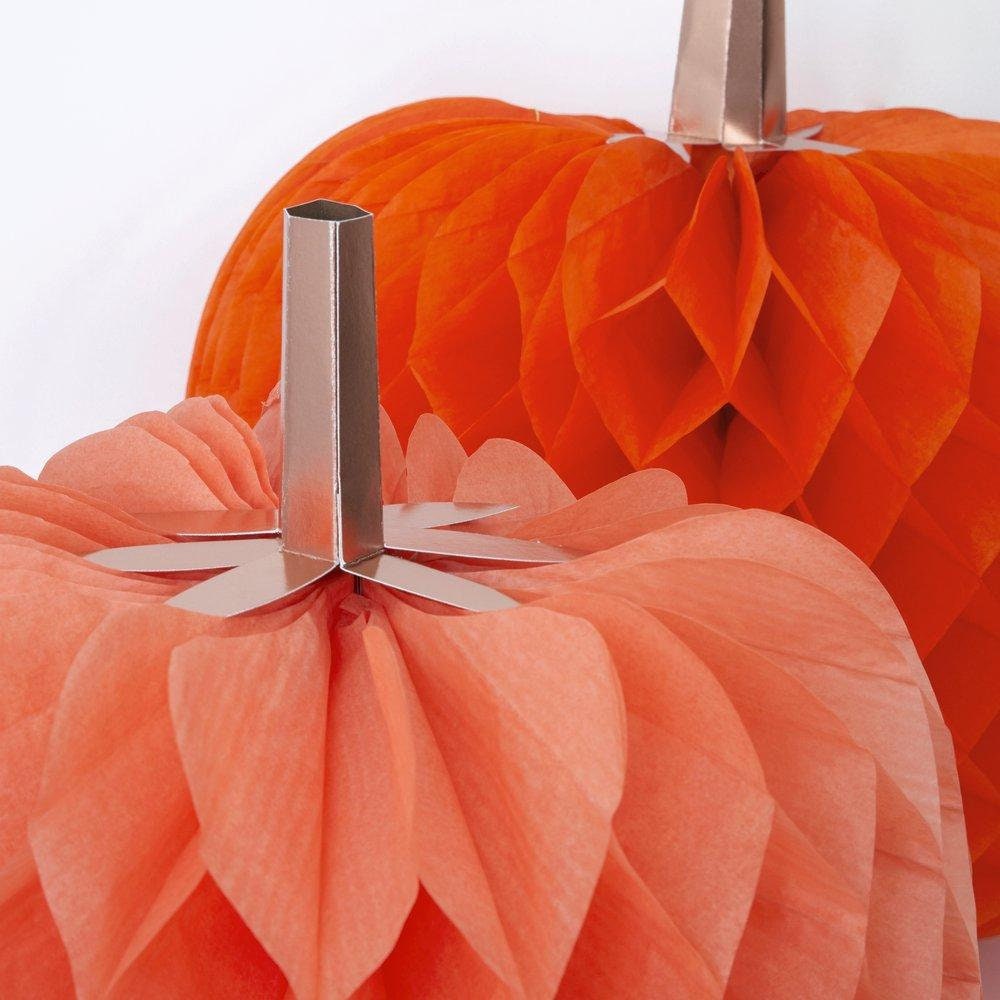 Halloween Honeycomb Pumpkins