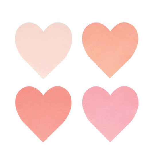 Pink Tone Heart Large Napkins