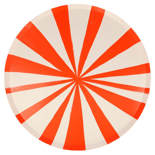 Red Stripe Dinner Plate