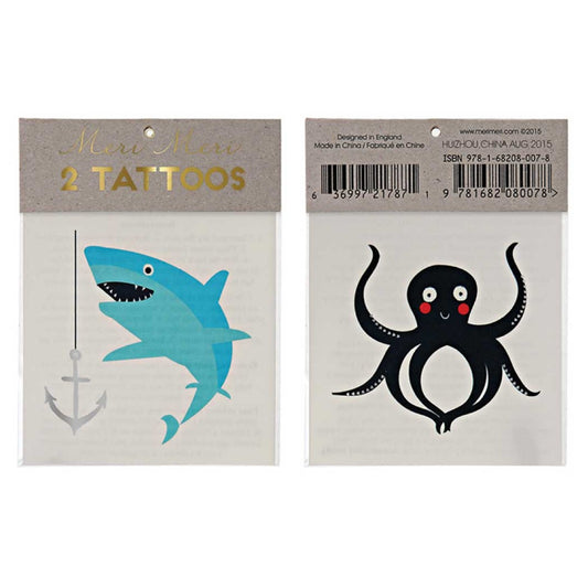 Under the Sea Shark & Octopus Tattoo