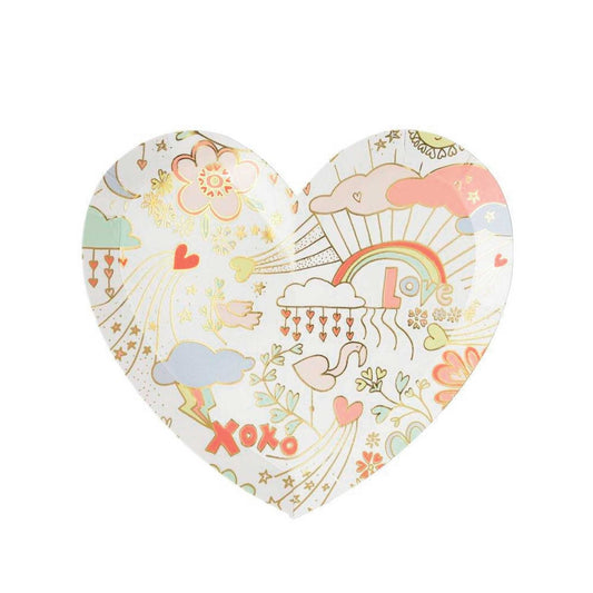 Valentine Doodle Small Paper Plates