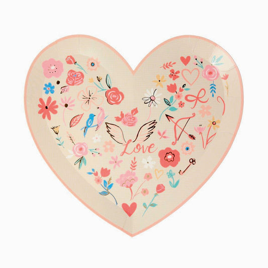 Valentine Heart Die Cut Paper Plates